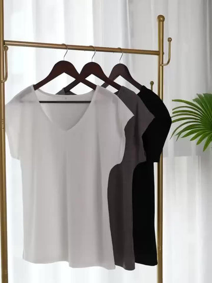 Blusa veraniega de mujer con escote en V y diseño fluido – YENNA