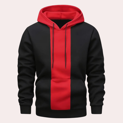 ÁLVARO - Sudadera bicolor con capucha y cordón para hombre