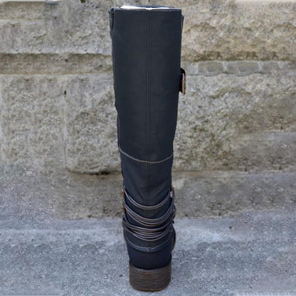 FELICIA – Botas cowboy de cuero vegano con tacón para mujer