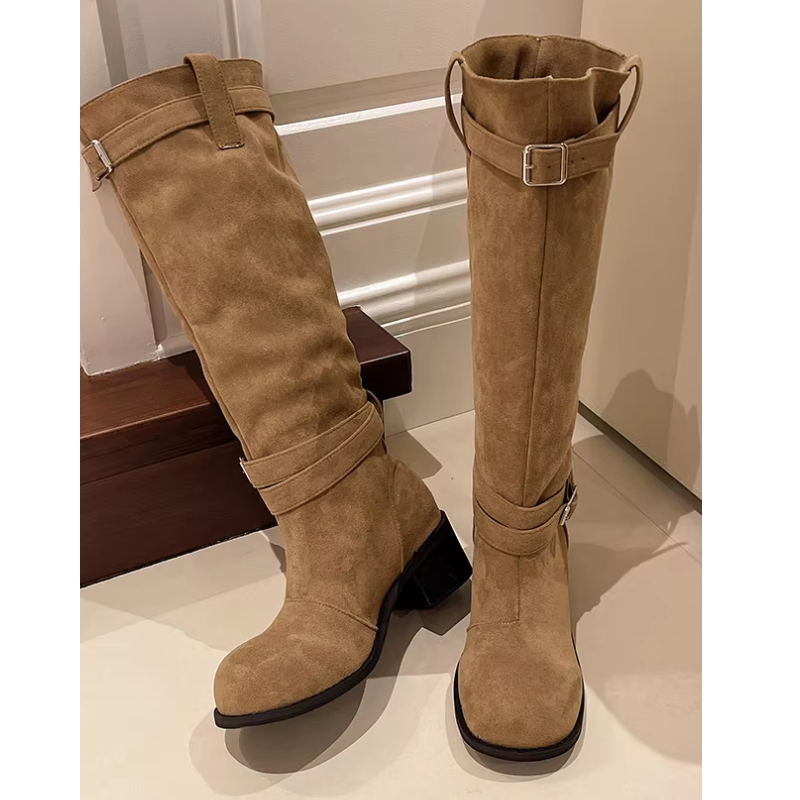 NADIA - Botas altas ligeras con tacón grueso para mujer