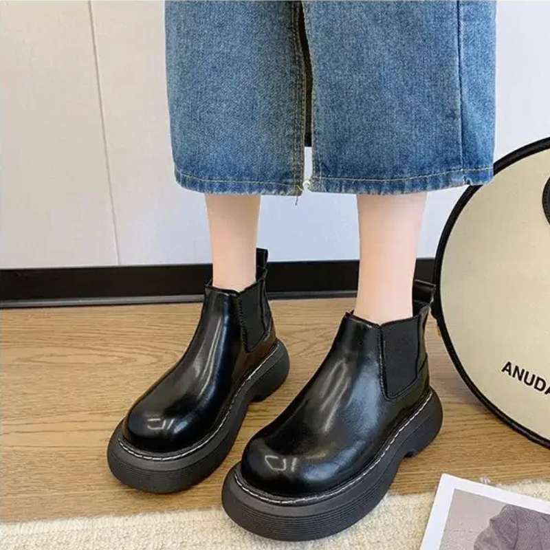 Marvona - - Botas Chelsea para mujer fáciles de poner y con punta redonda