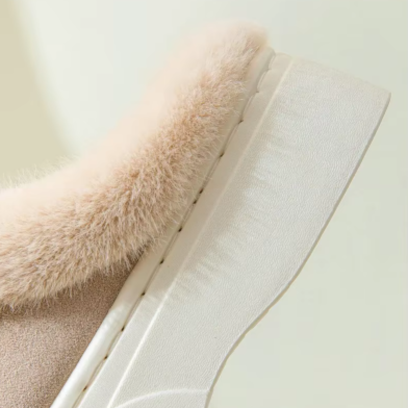 NIA - Zapatillas planas de peluche transpirables para mujer
