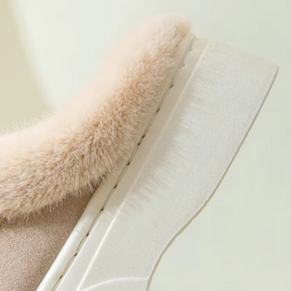 NIA - Zapatillas planas de peluche transpirables para mujer