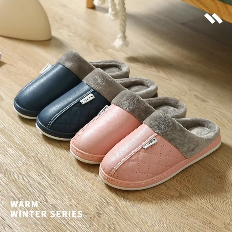 LYARA - Zapatillas de casa para mujer con punta redonda y suela antideslizante