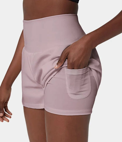 Short deportivo de mujer con cintura alta y bolsillos – DORA