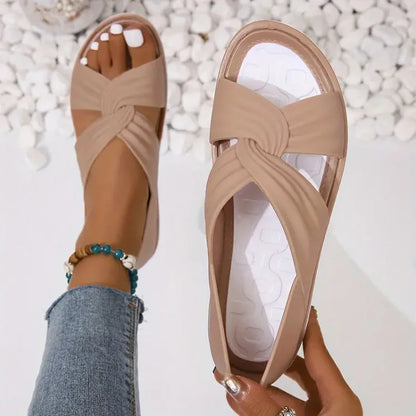 Sandalias elegantes y cómodas para mujer con diseño de nudos perfectas para el verano – ELARA TENDENCIA
