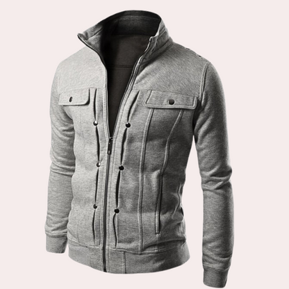 GAEL - Chaqueta para hombre con cremallera y cuello alto