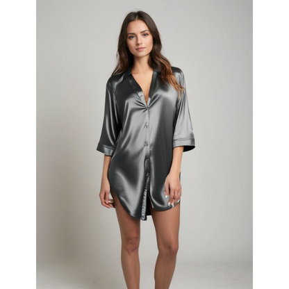 Camisón de satén con botones para mujer – AURORA