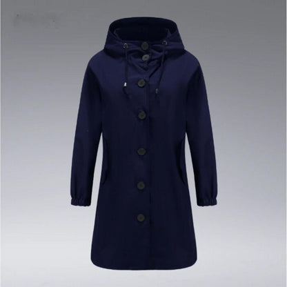 LINNEA - Impermeable con capucha y bolsillos laterales para mujer