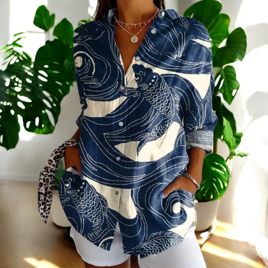 Blusa fluida con botones y estilo relajado para mujer – ELARA BUTTON