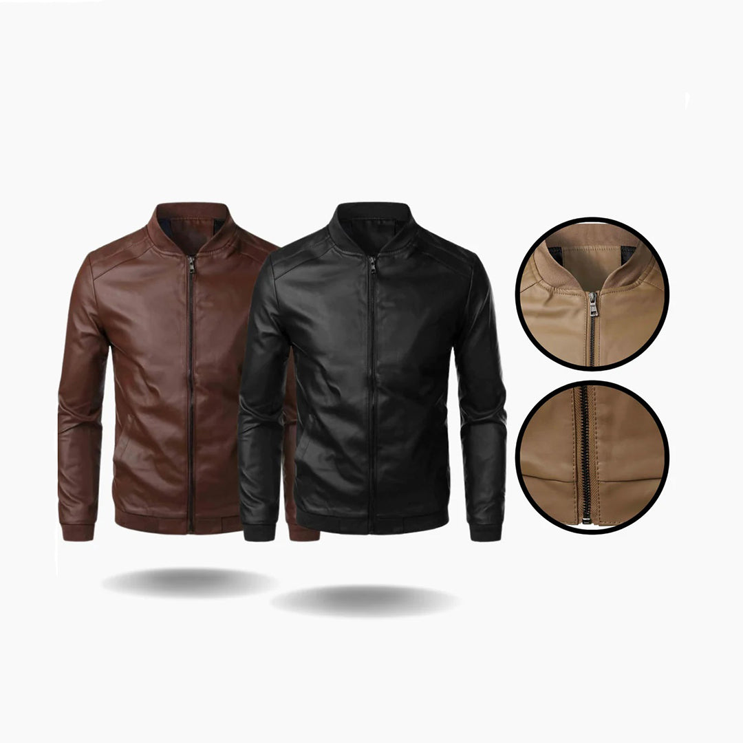 MARCEL - Chaqueta bomber de cuero resistente para hombre