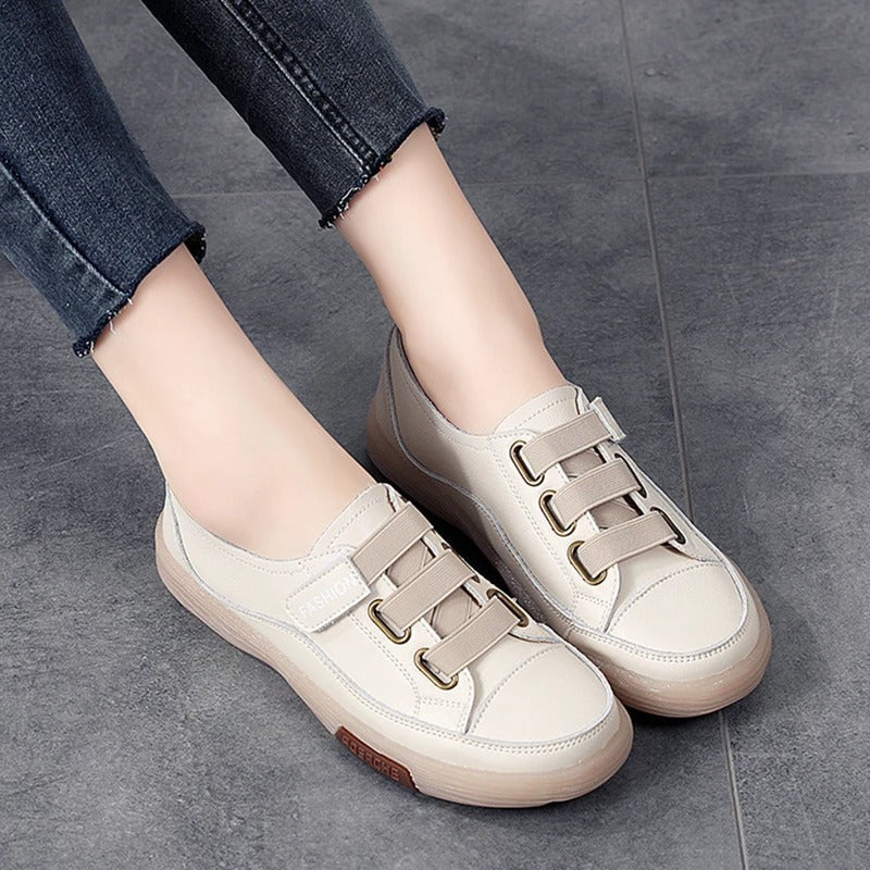 Zapatillas con bandas elásticas y punta en contraste para mujer – VIRELIA