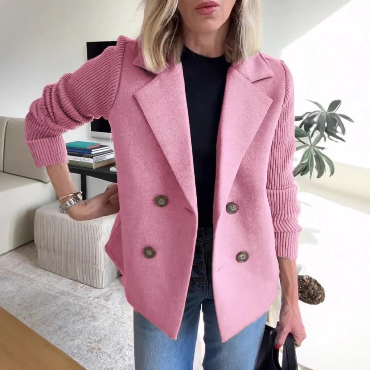 Blazer oversize de mujer con doble botonadura – AURELIA