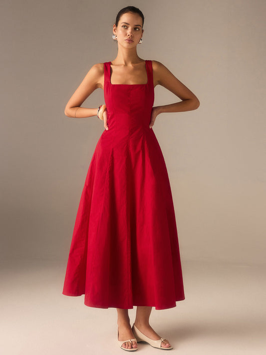 Vestido largo con espalda con cordones – LUMINA