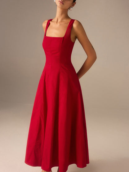 Vestido largo con espalda con cordones – LUMINA