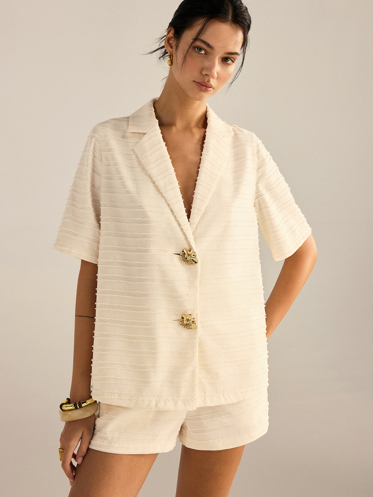 Conjunto de top camisón de rayas y pantalones de pierna ancha – LUMINAS