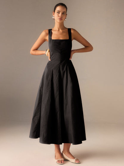 Vestido largo con espalda con cordones – LUMINA