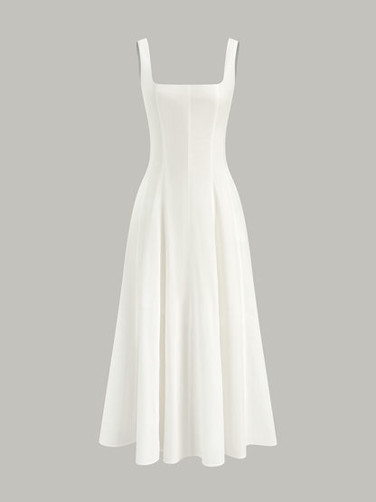 Vestido largo con espalda con cordones – LUMINA