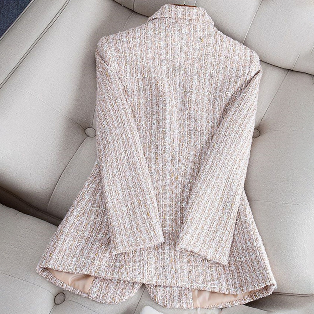 LIVIA - Blazer entallado de cuadros con encaje para mujer