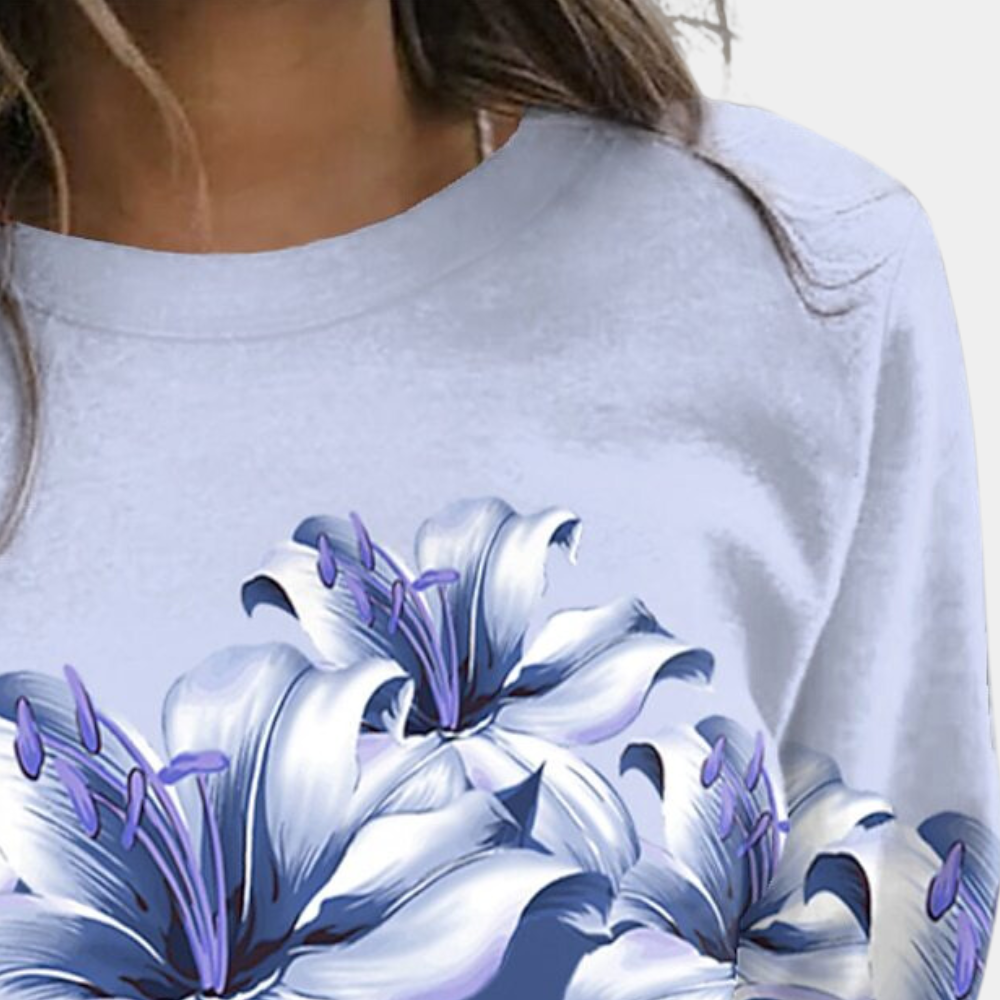 LIA - Sudadera con estampado floral para mujer
