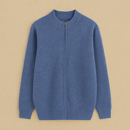 Chaqueta de punto para hombre con cremallera y manga larga – RENVERO