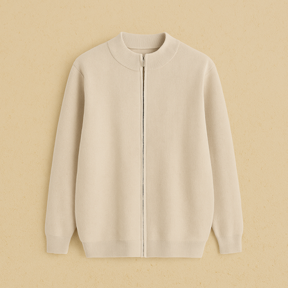 Chaqueta de punto para hombre con cremallera y manga larga – RENVERO
