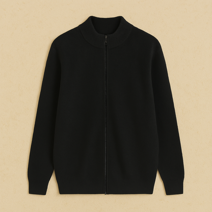Chaqueta de punto para hombre con cremallera y manga larga – RENVERO