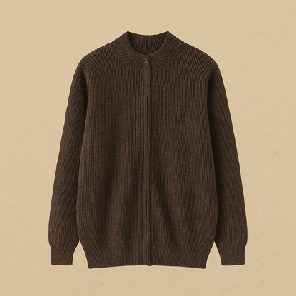 Chaqueta de punto para hombre con cremallera y manga larga – RENVERO