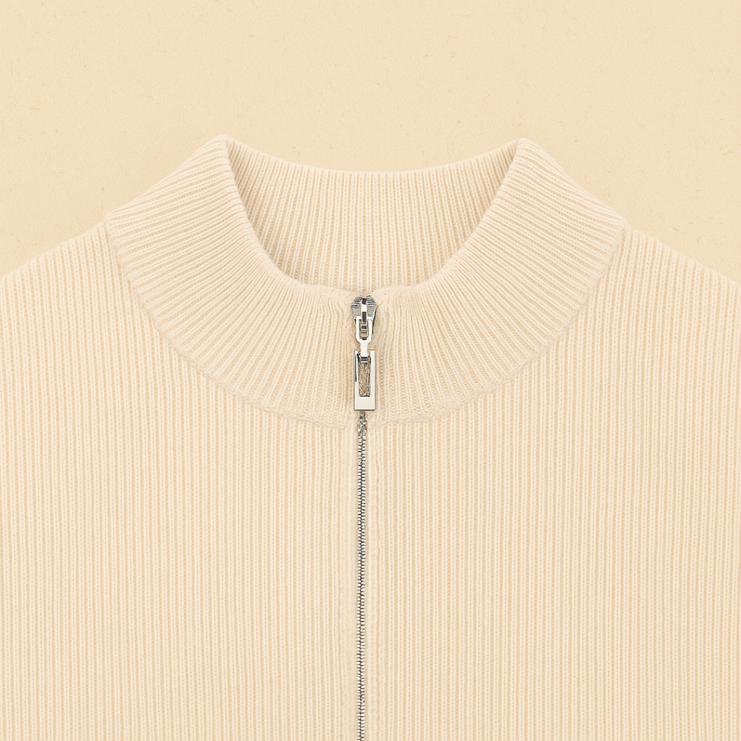 Chaqueta de punto para hombre con cremallera y manga larga – RENVERO