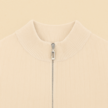 Chaqueta de punto para hombre con cremallera y manga larga – RENVERO