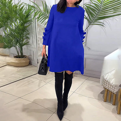 LAURENTIA - Vestido casual de manga larga para mujeres