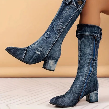 BRIELLE – Botas de caña media para mujer con ajuste cómodo