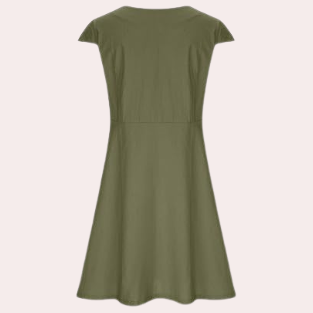 Vestido Midi Efecto Liso para Mujeres con Estilo Casual y Elegante – AGNETE