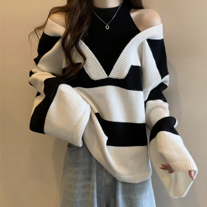 VIOLE - Suéter de hombros descubiertos para mujer