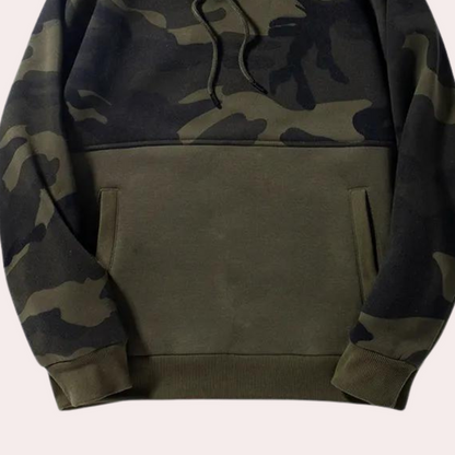 AZZURRA - Sudadera con capucha relajada de camuflaje para hombre