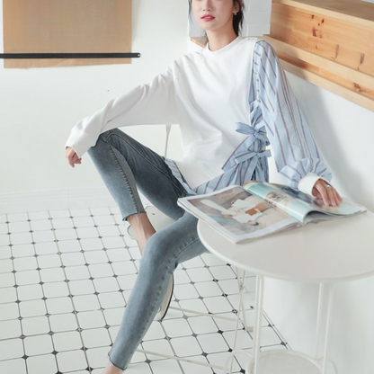 MARTA - Suéter de combinación elegante de rayas para mujer