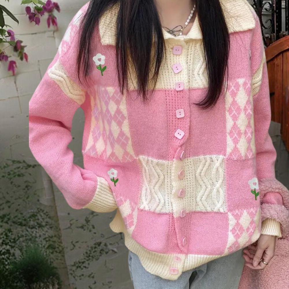 NATALIA - Cárdigan de punto con estampado para mujer