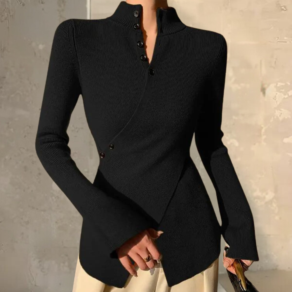 LUCÍA - Jersey envolvente de cuello alto para mujer