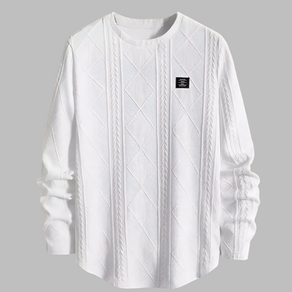 GAEL - Camisa de punto para hombre con mangas largas