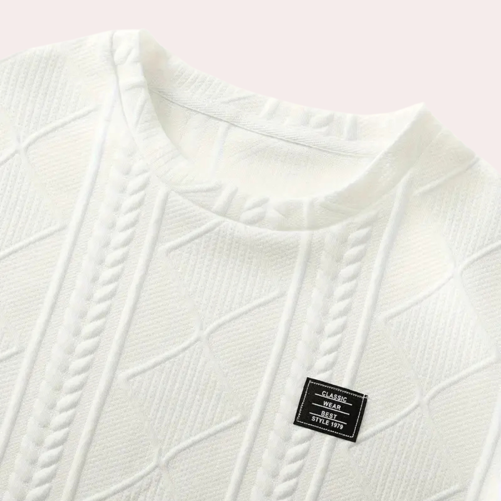 GAEL - Camisa de punto para hombre con mangas largas