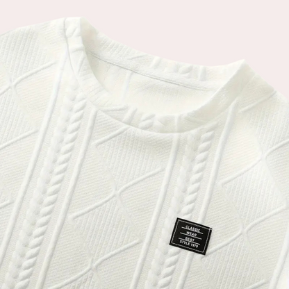 GAEL - Camisa de punto para hombre con mangas largas