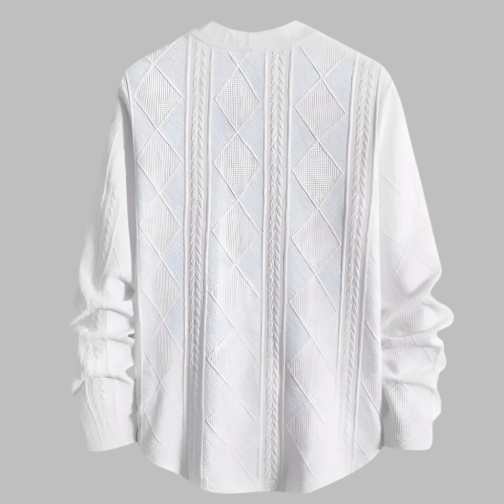 GAEL - Camisa de punto para hombre con mangas largas