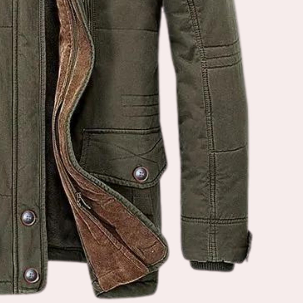 LEANDRO - Chaqueta de invierno para hombre con forro polar y capucha