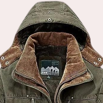 LEANDRO - Chaqueta de invierno para hombre con forro polar y capucha
