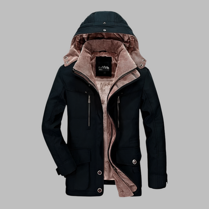 LEANDRO - Chaqueta de invierno para hombre con forro polar y capucha
