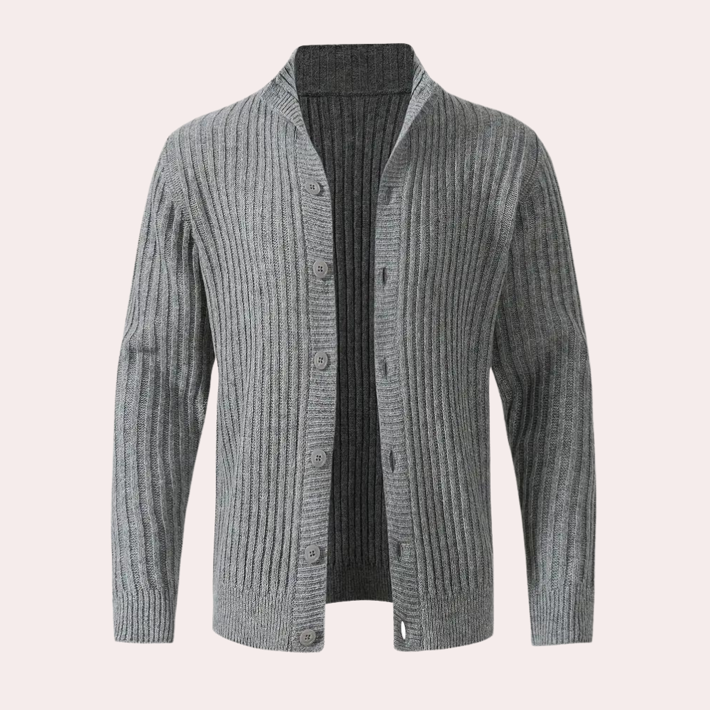 DIEGO - Cárdigan de punto para hombre con botones acanalados
