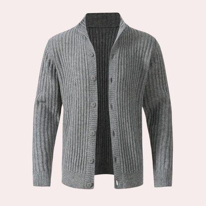 DIEGO - Cárdigan de punto para hombre con botones acanalados