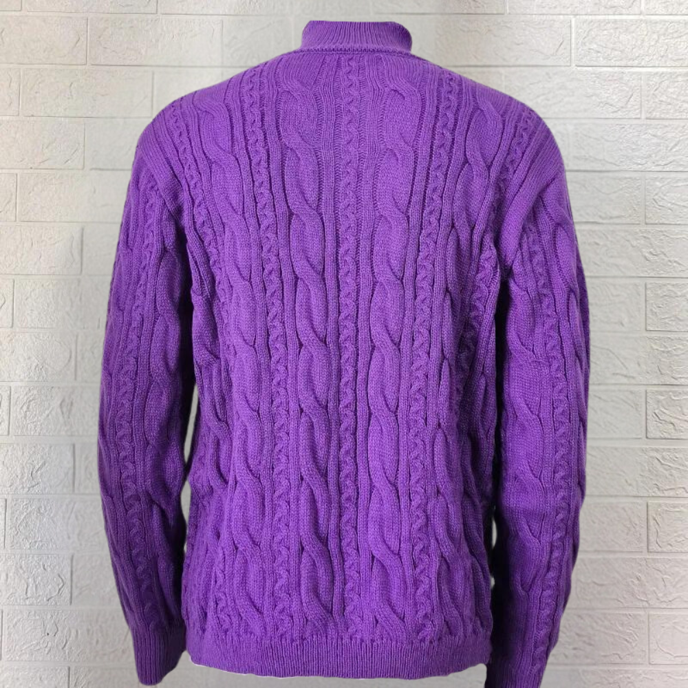 OLIVER - Cárdigan de punto trenzado para hombre con puños de canalé