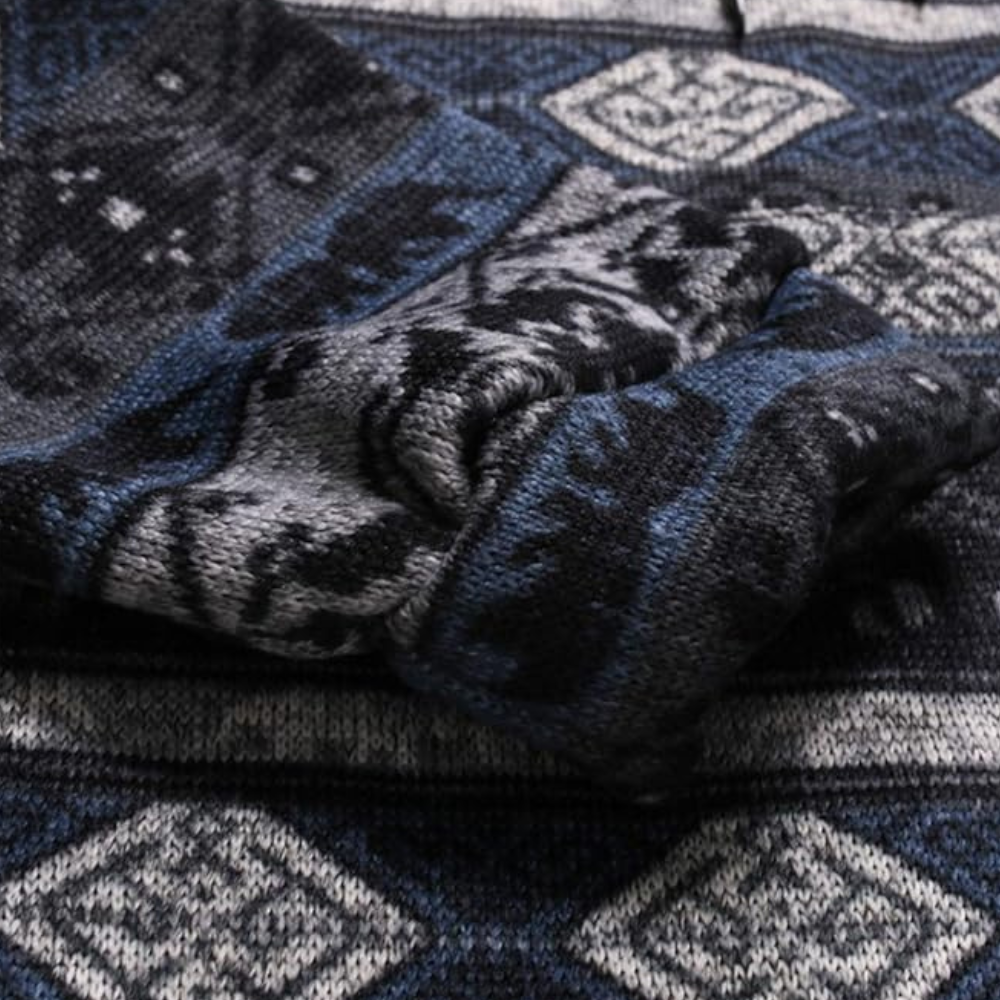 ÁLVARO - Sudadera con capucha y estampado geométrico para hombre