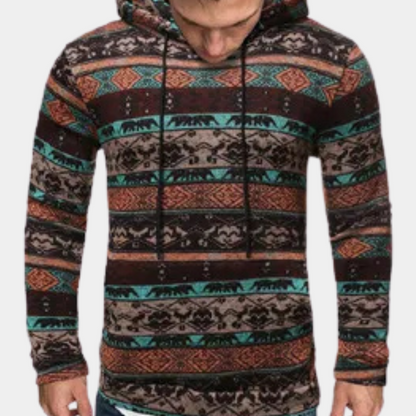 ÁLVARO - Sudadera con capucha y estampado geométrico para hombre